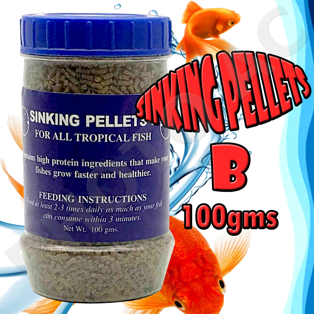 Fish Food Sinking Pellets For all Tropical Fish B-100gms Lazada PH
