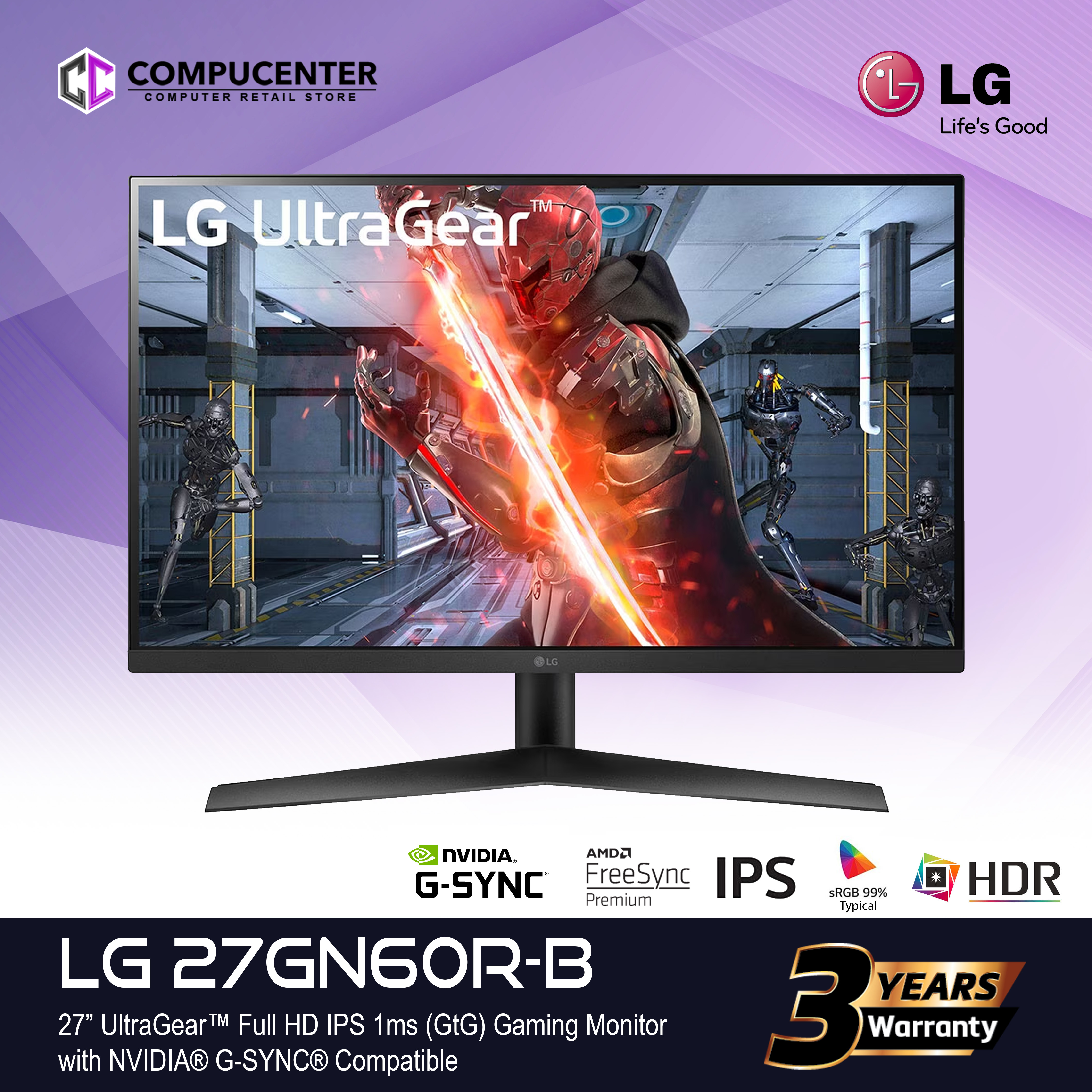 27'' UltraGear FHD IPS 1ms 240Hz HDR Monitor with NVIDIA® G-SYNC®  Compatibility