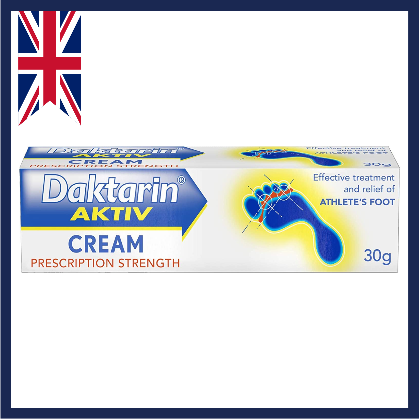 Daktarin Aktiv Cream Prescription Strength for Athlete's Foot 30 g