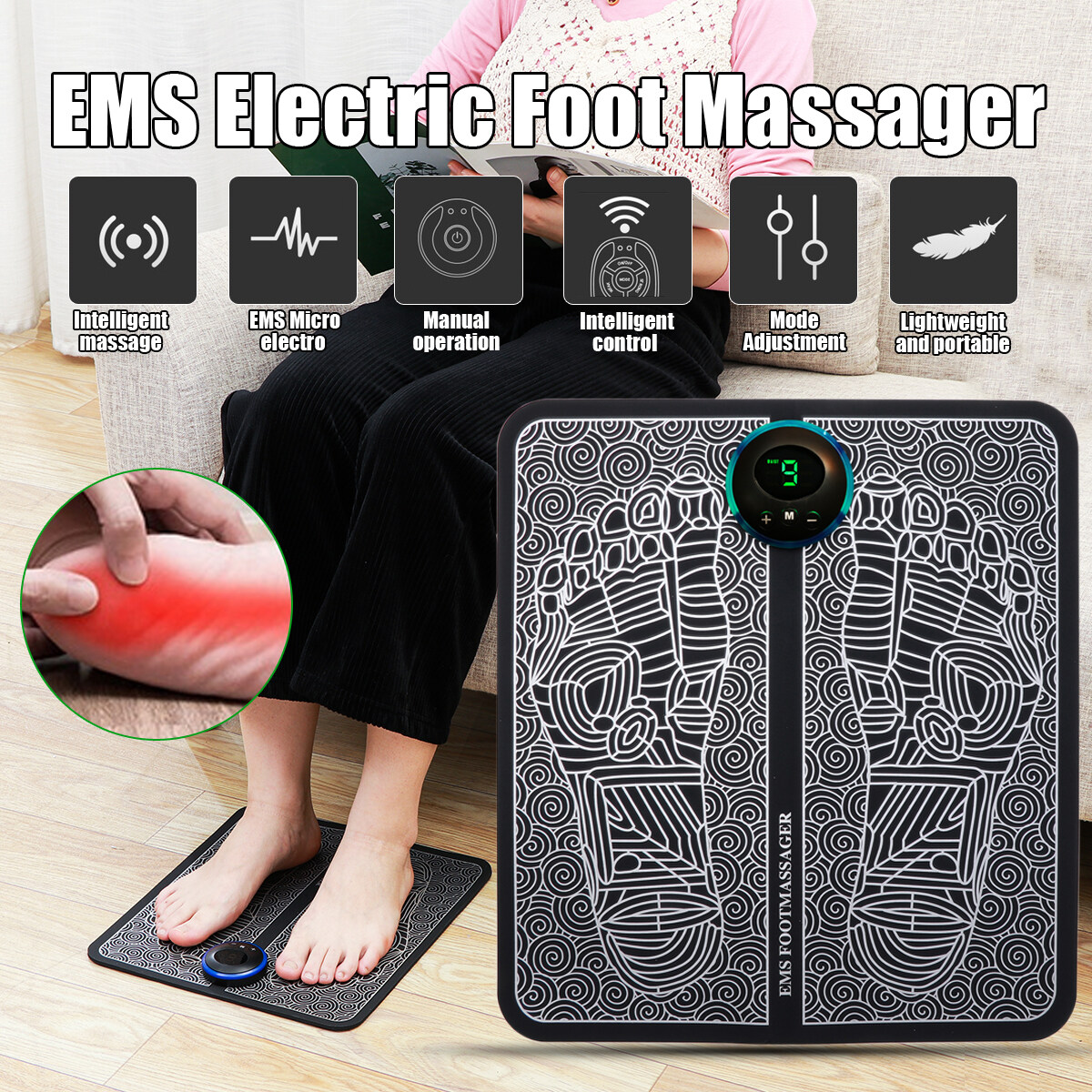 Electric EMS Foot Massager Pad Feet Muscle Stimulator Foot Massage Mat  Improve Blood Circulation Relieve Foot Ache Pain| AliExpress | Ems Foot  Massager Electric Foot Massage Pad Feet Muscle Stimulator Massager Mat |
