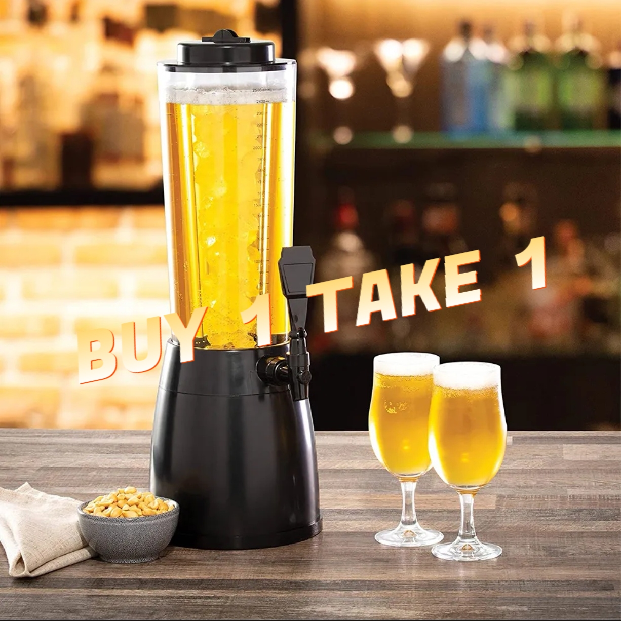 3L Dispenser Drink Tower, Beer Tower Dispenser with Ice Tube  for Parties,Barbecue, KTV: Iced Beverage Dispensers