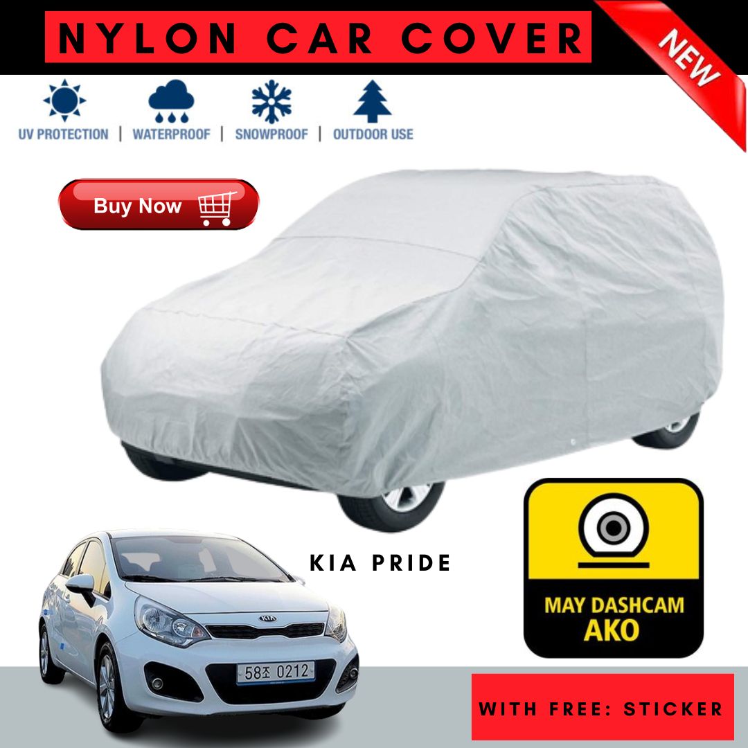 CAR COVER (NYLON) FOR KIA PRIDE WITH STICKER - WATERPROOF AT