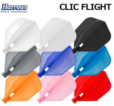 Darts Corner Harrows Clic Flights Rot - Verstärkter Rand, Form, 1 Set (3 Flights) Mit Checkout-Karten