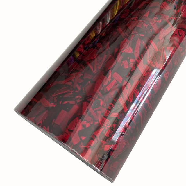 High Quality PET Glossy Red Forged Carbon Vinyl Wrap Film Self Adhesive ...