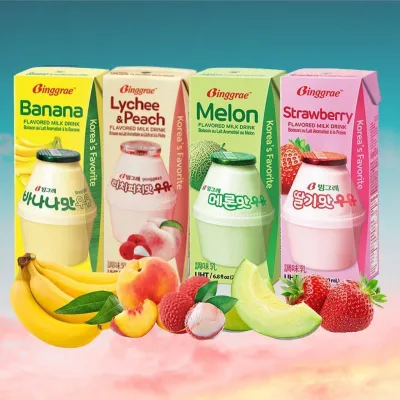 Binggrae Strawberry Milk / Banana / Lychee & Peach 200ml