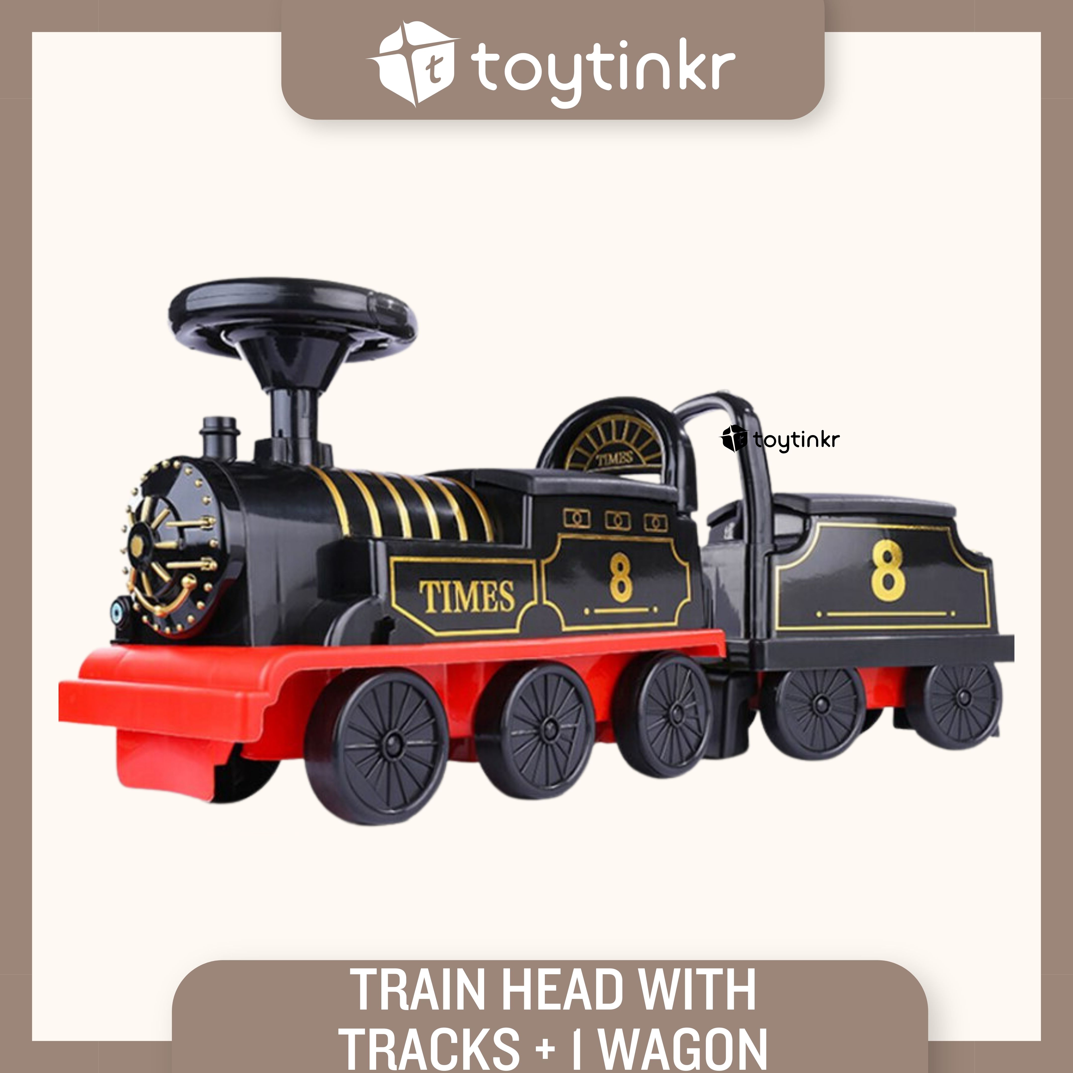 Ride on Train Head with Tracks Wagon by Toytinkr Unisex Train
