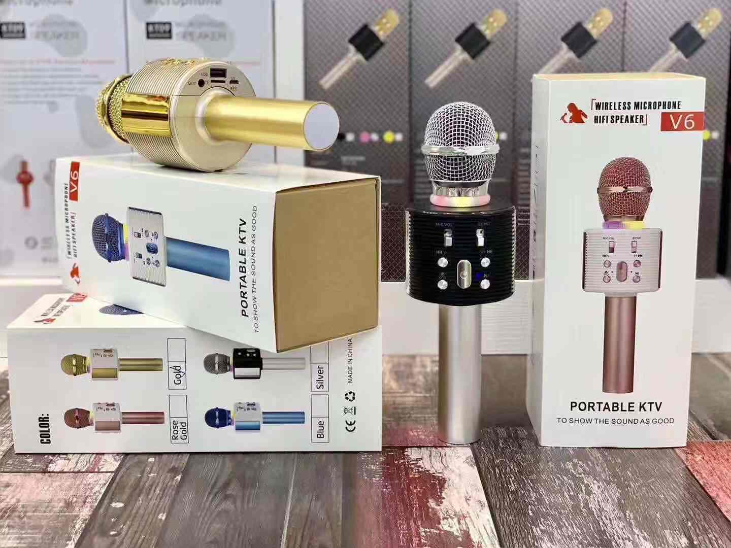 wireless microphone hifi speaker v6