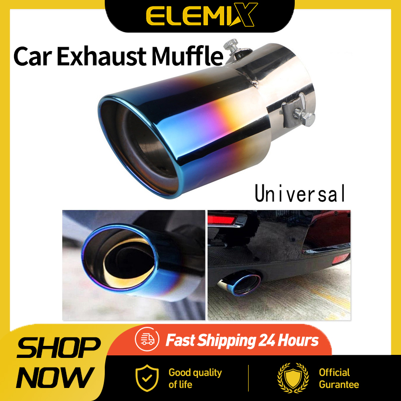 Adjustable Bent Exhaust Tip – Stainless Steel, Universal Fit, Blue Finish, 1.4”-2.5” Range