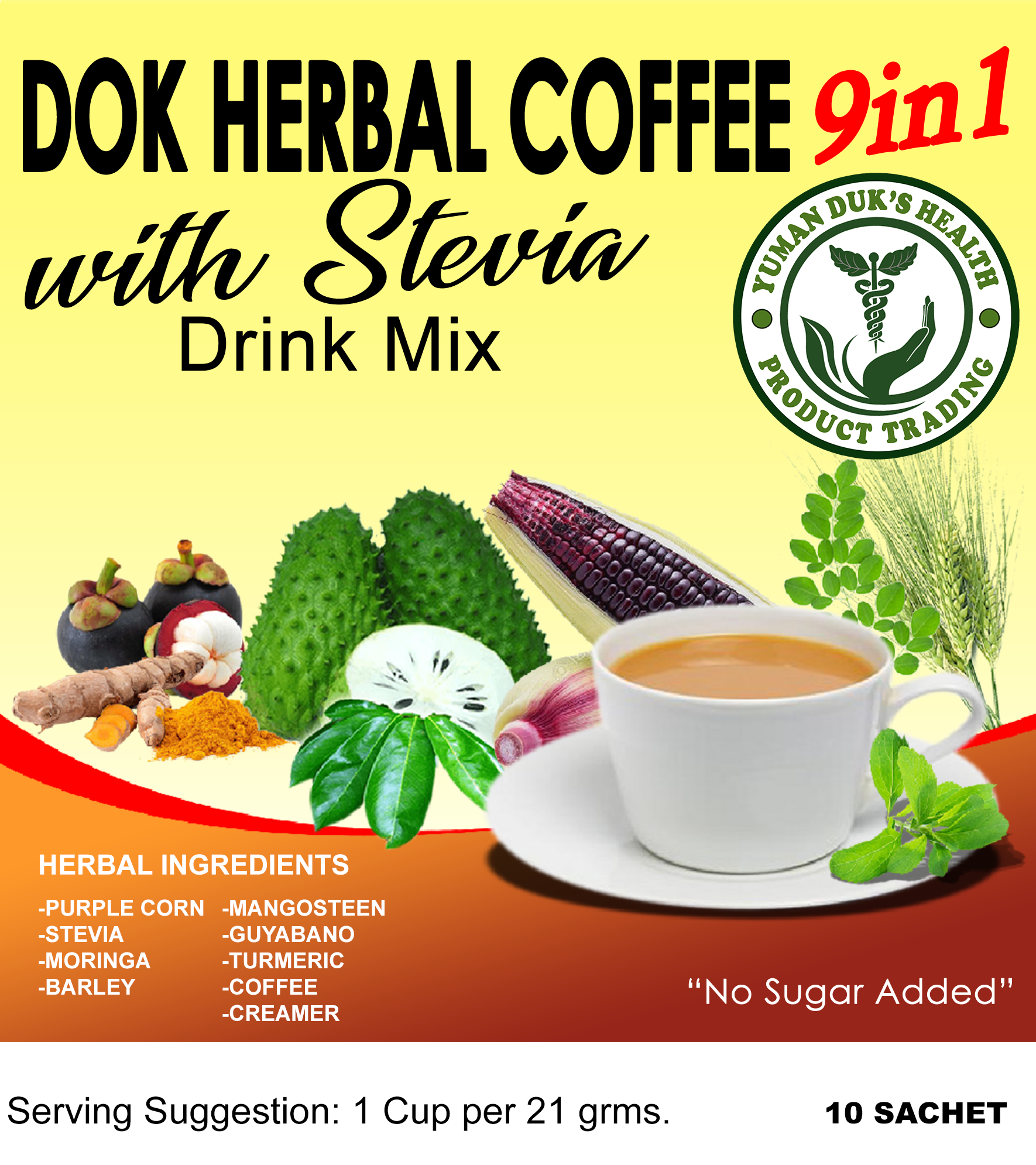 Dok Herbal Coffee 9 in 1 Organic Low Sugar Lazada PH