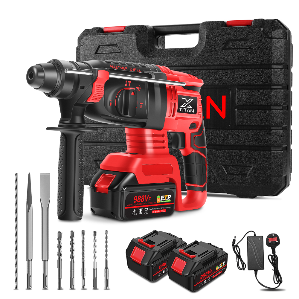 XTITAN Rotary Hammer Drill Brushless Heavy Duty 988VF Cordless 1 2