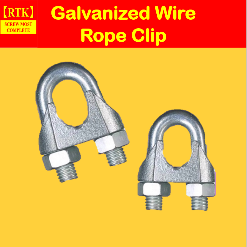 RTK 3mm8mm per piece Wire Rope Clip Steel Clip GI Cable U Clamp Saddle Wire Rope Card Wire Rope