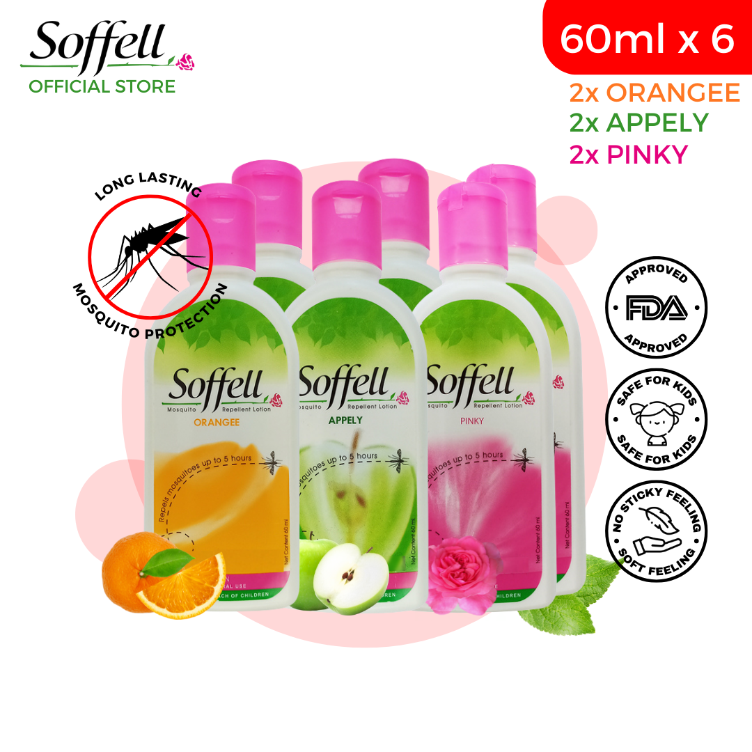 Soffell Mosquito Repellent Lotion All Scents Set Of 6 60ml Each