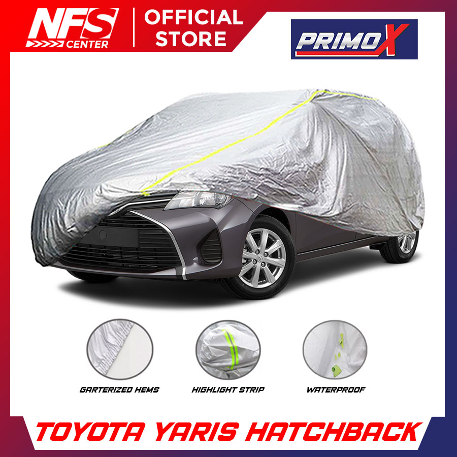 PRIMO Toyota Yaris Hatchback Car Cover MEDIUM, 2015-2021 MODEL, Waterproof Aluminum Car Cover, Anti Dust and Pollutants Car Accessories  Sun Exposure