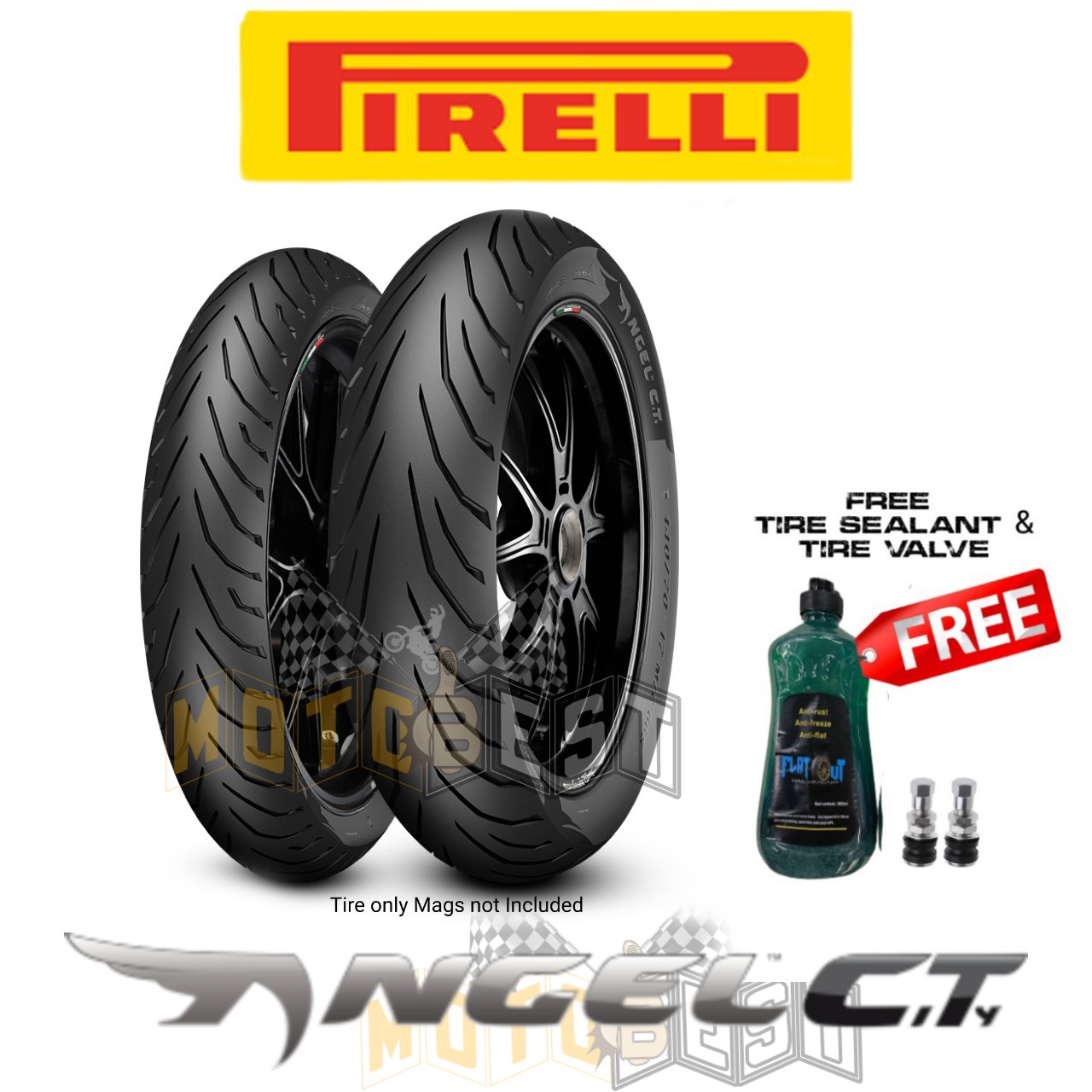 PIRELLI Angel City Motorcycle Tire w/ Free Tire Sealant & Tire Valve