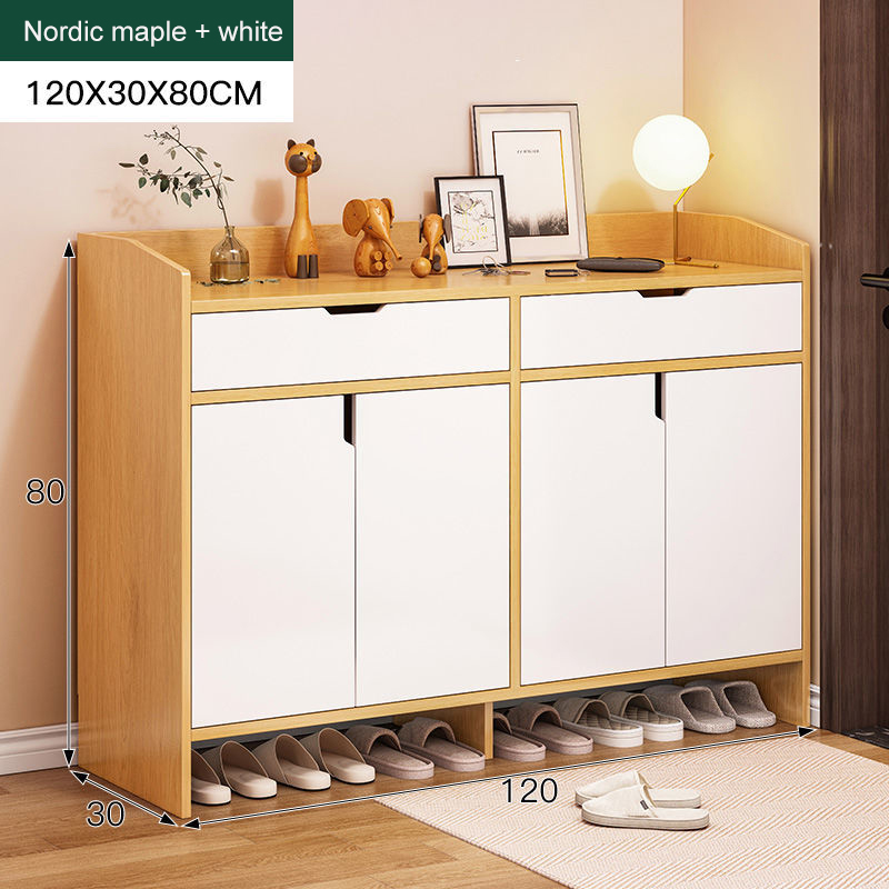 Exinhome Shoe Wood Flip Shoe Cabine Storage Shoe Rack Organize