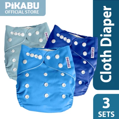 Pikabu Cloth Diapers with FREE Inserts - Ocean Bundle [3 Sets]