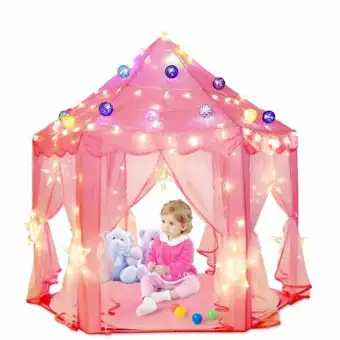 Large Indoor And Outdoor Kids Play House Pink Hexagon Princess Castle Kids Play Tent Child Play Tent