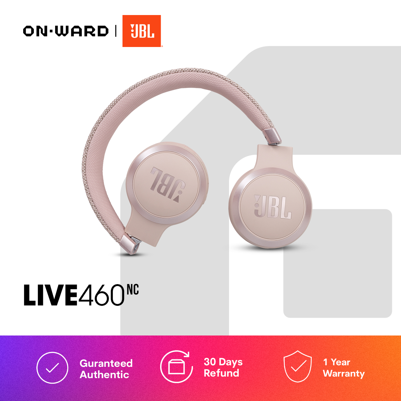 Jbl Live 460nc Pink JBL Live 460NC Wireless On-Ear NC Headphones