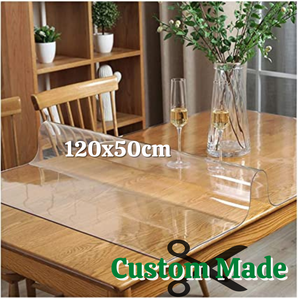 Table Plastic Cover PVC Table Cloth Protector Crystal Dining Kitchen