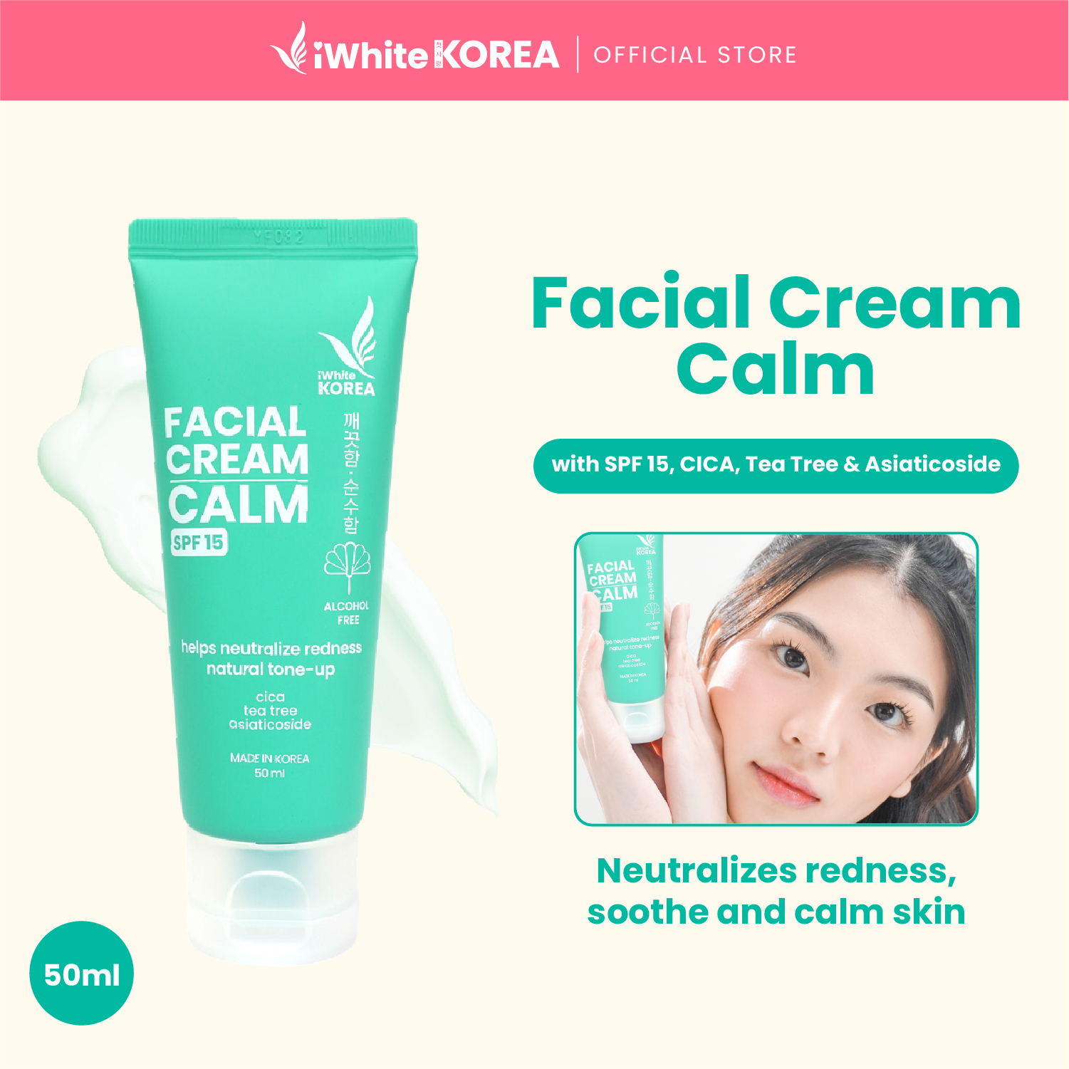 iWhite Korea Facial Cream Calm SPF15 Tube 50ml | Lazada PH