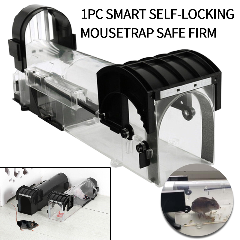 Mouse Trap Smart Self-locking Transparent Mousetrap Reusable