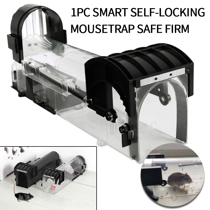 1Pc Smart Self-locking Mousetrap Safe Firm Transparent Household