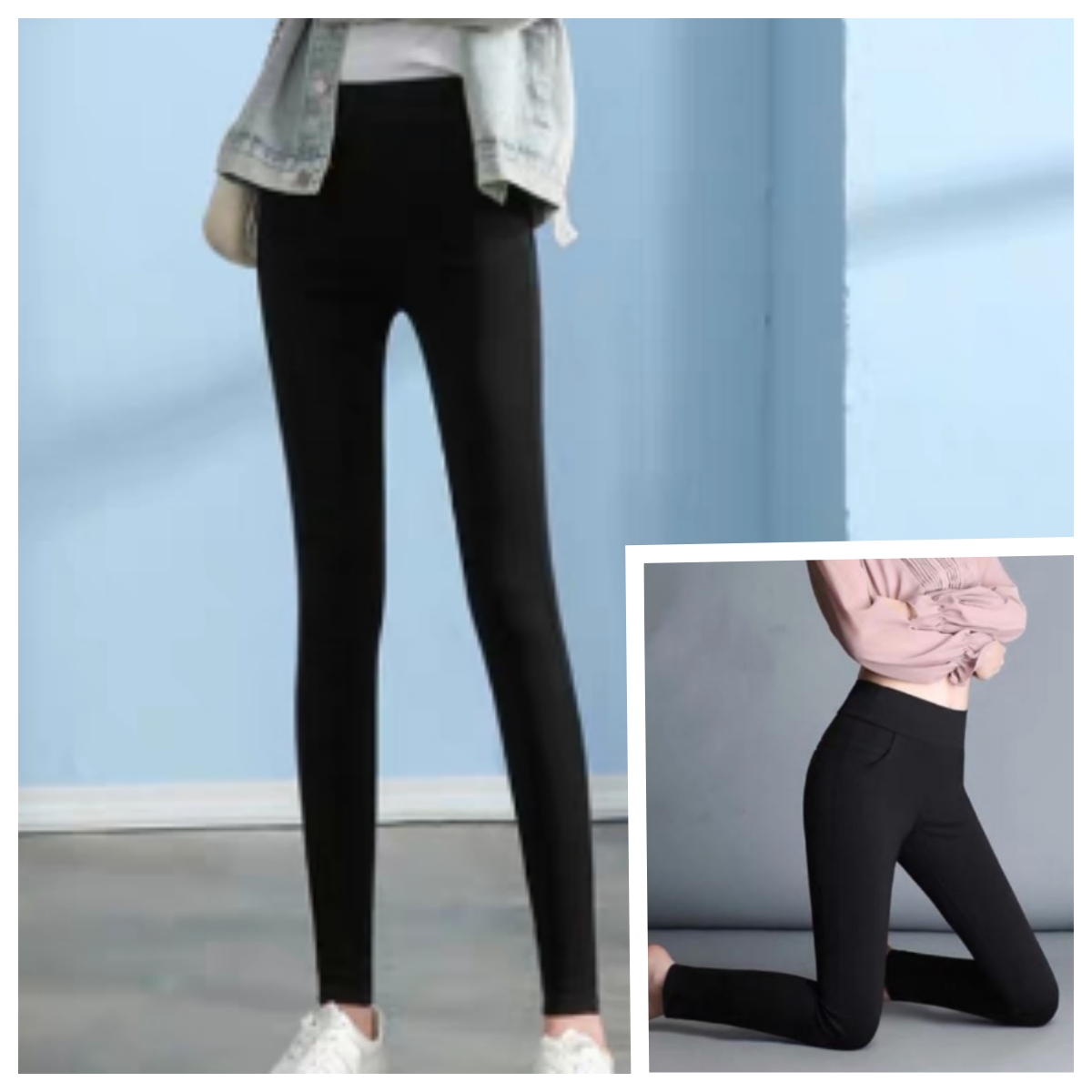 Best Price Black Highwaisted Plus Size Leggings Jeans Super Stretchable