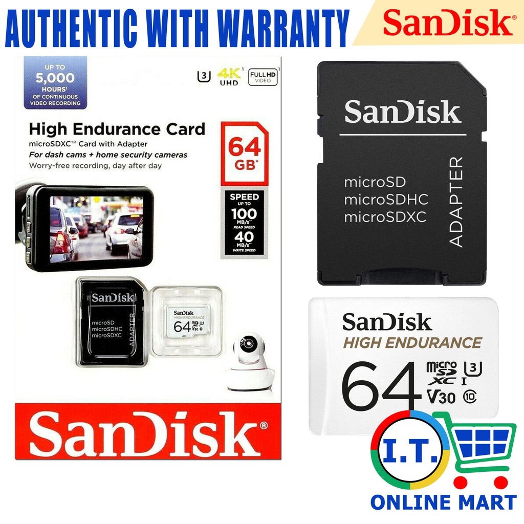 Sandisk 64GB High Endurance Micro SD Card for Dashcam and CCTV Loop