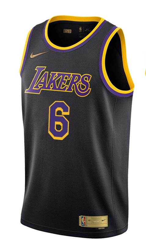 2021-22 Los Angeles Lakers LeBron James #6 Earned Edition Black