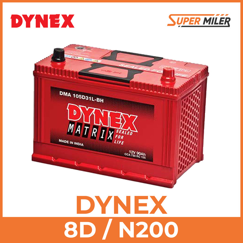 Dynex Matrix 8D / N200 Car Battery (MaintenanceFree and 12 Months