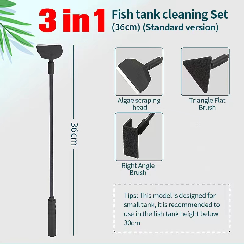 DDC AQUA】 5 In 1 Aquarium Cleaning Tools Set Multifunctional Fish Tank  Cleaning Brush Scraper Fish Net Fork