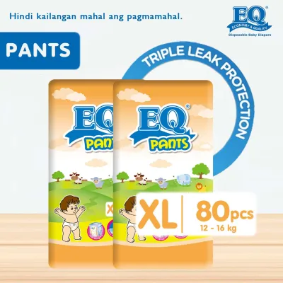 EQ Pants XL (12-16 kg) - 40 pcs x 2 packs (80 pcs) - Diaper Pants