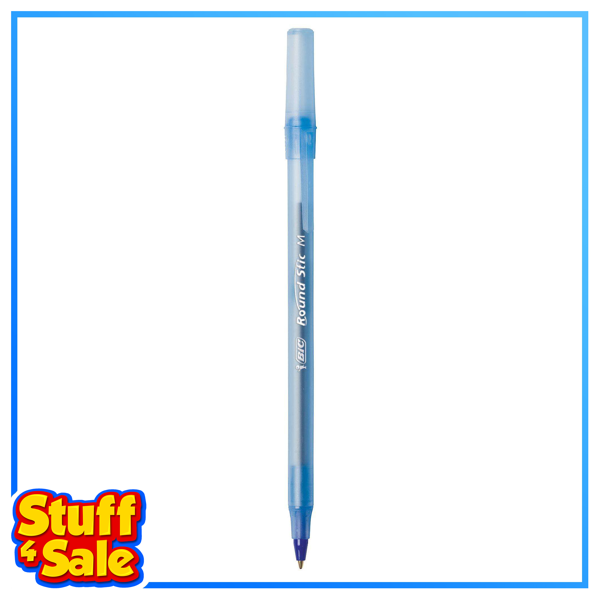 BIC Round Stic Xtra Life Ballpoint Pen Medium Point 1.0mm Black Blue ...