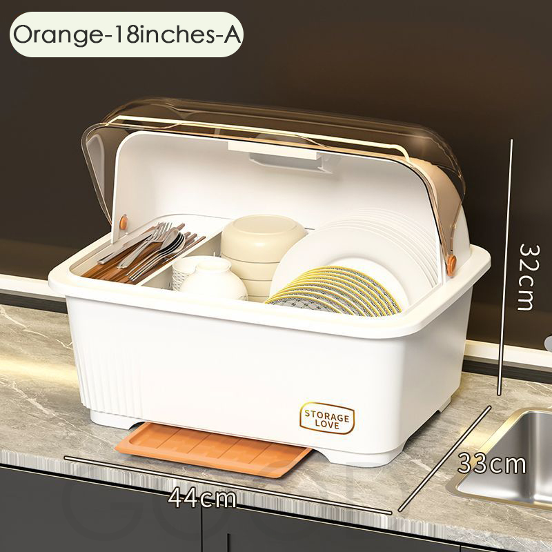 Kitchen Dish Rack with Cover Dustproof insectproof Dish drain rack