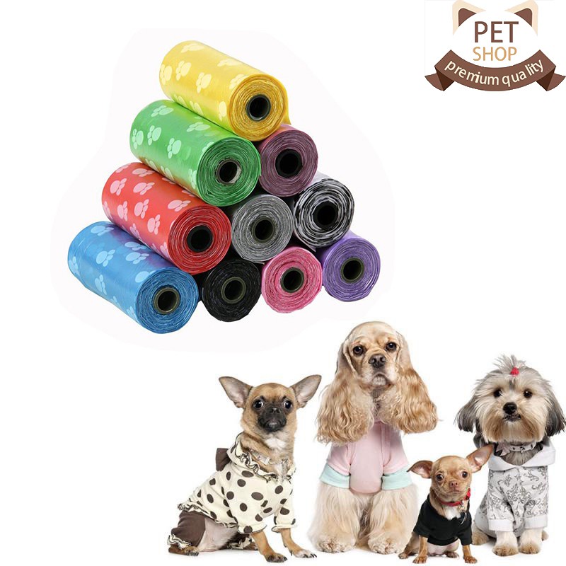 Dog Poop Bag Pet Dog Cleanup Bag Pick Up Waste Poop Bag 15pcs/Roll