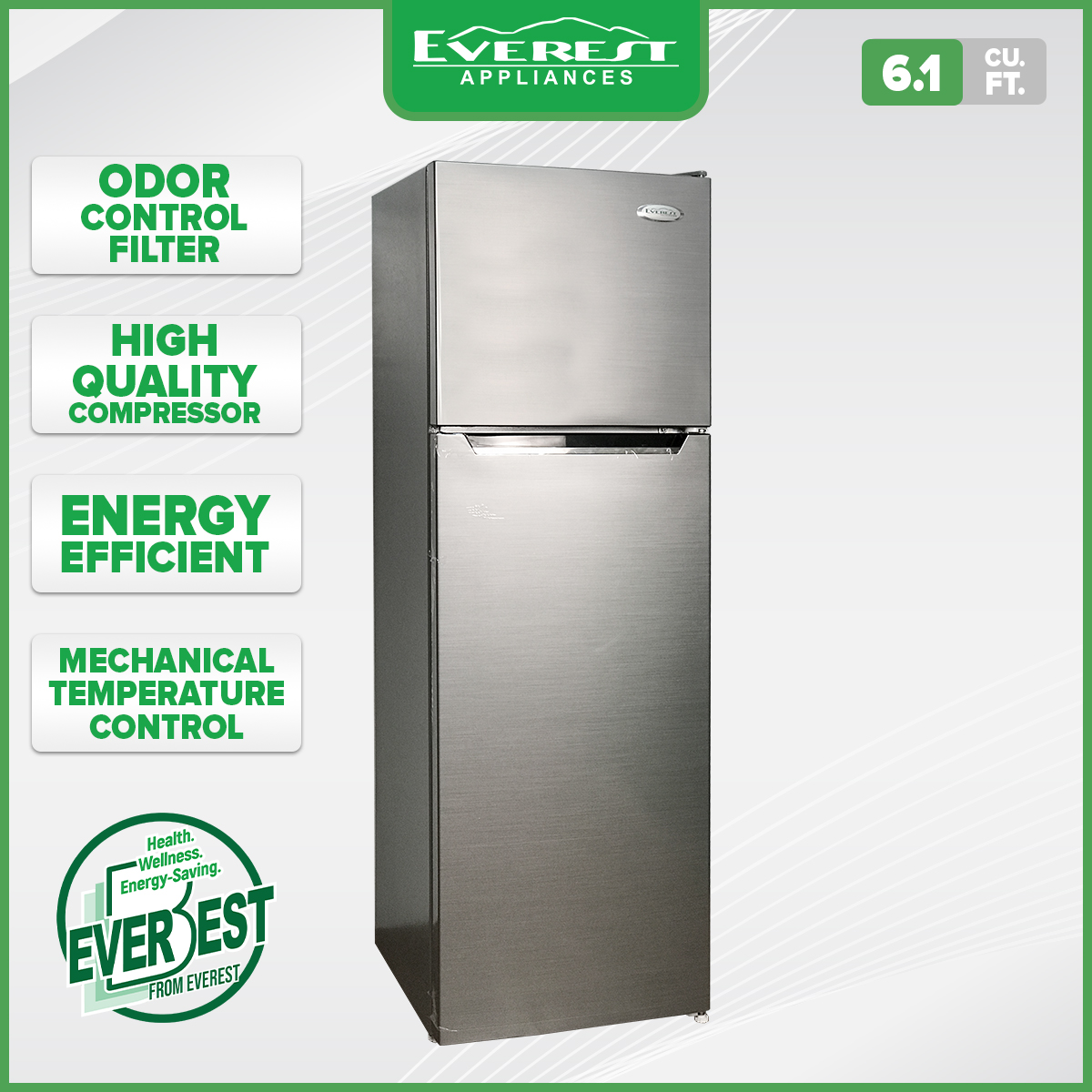 EVEREST 6.1 cu.ft Two Door Refrigerator Non Inverter Manual