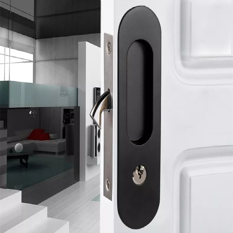 Sliding Door Lock Handle Antitheft with Keys for Barn Wood Furniture