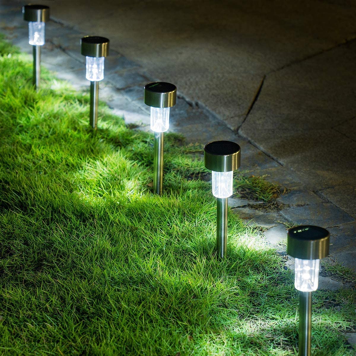 10Pcs LED Solar Garden Led Lights Outdoor Waterproof Landscape Lawn Pathway Lamp 