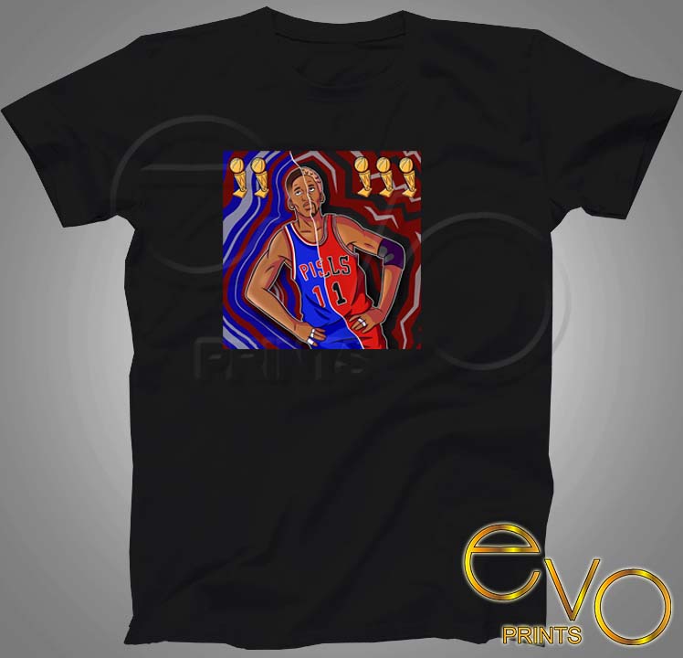 Dennis Rodman Shirt On Sale Tees For Him Her RoundNeck Nba Team Black |  Lazada PH