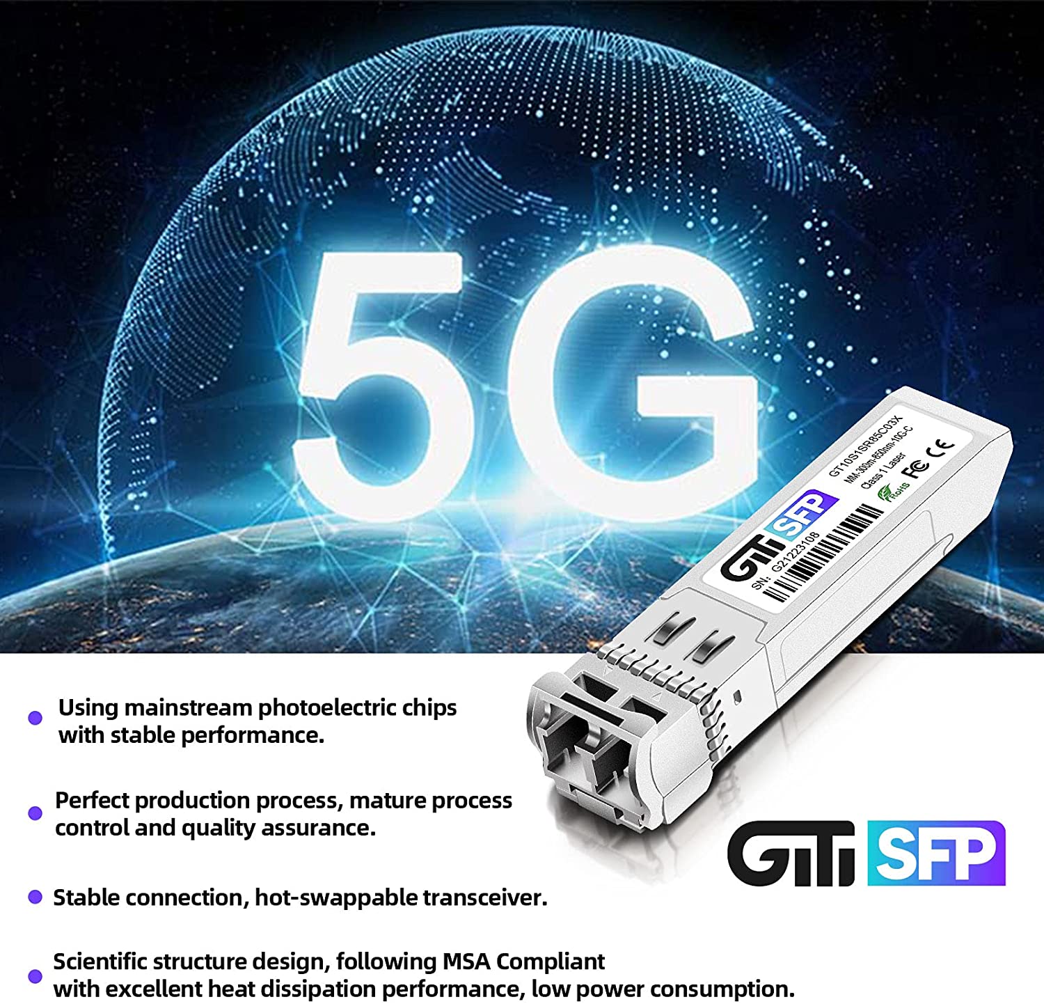 GiTi SFP 10GBase SR SFP+, 10GbE SR SFP+ to LC Fiber Module Multi-Mode  Transceiver Module Compatible for Cisco SFP-10G-SR Ubiquiti UF-SM-10G  Meraki D-Link Netgear, 850nm MMF/300m/DDM Lazada PH