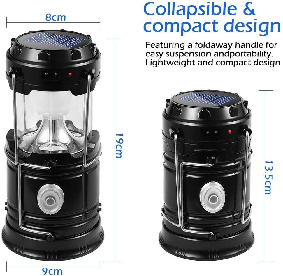 6 + 1 LED MH5800T RECHARGEABLE CAMPING LIGHT/LANTERN SOLAR RECHARGER