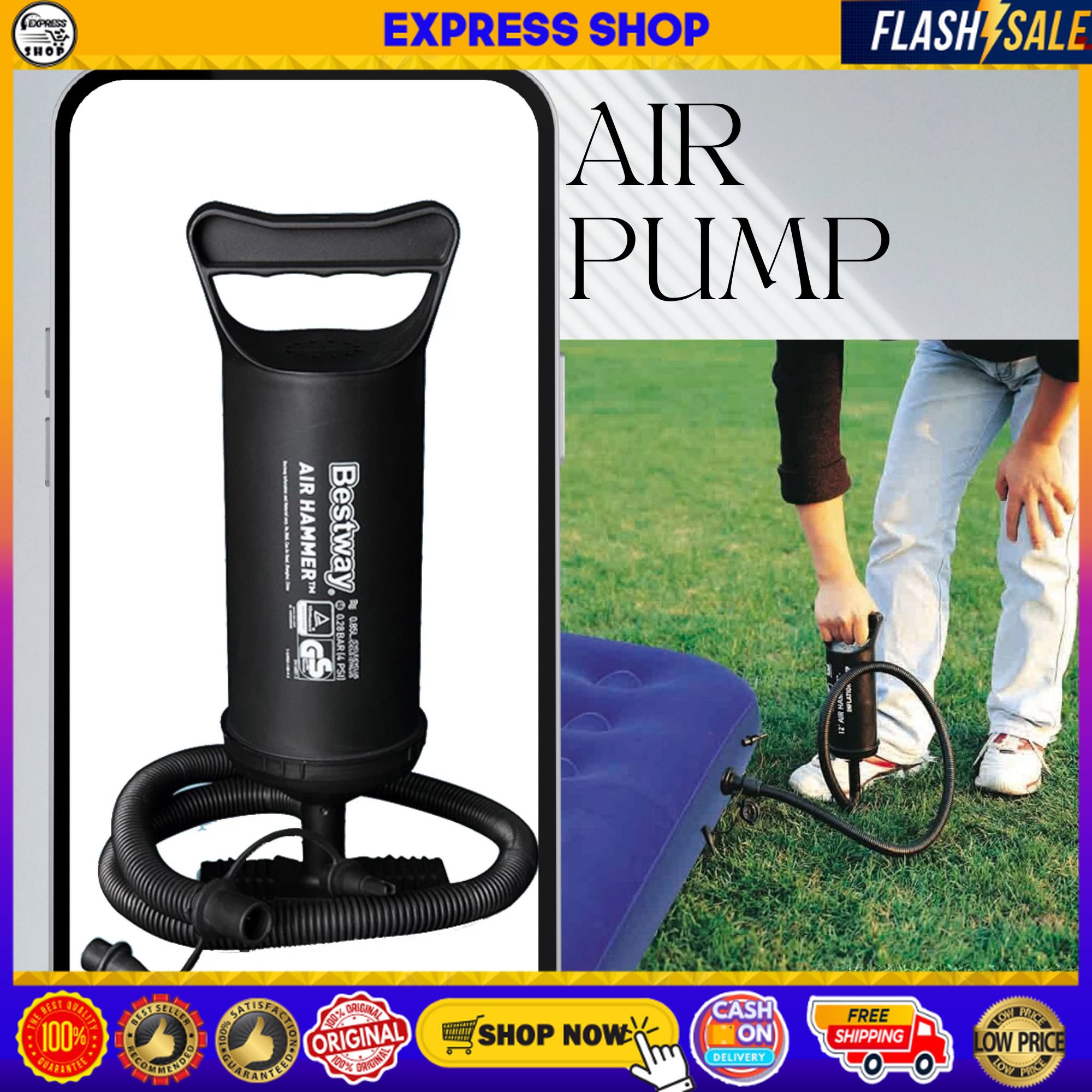 Original Manual air pump is suitable for air bed, swimming pool