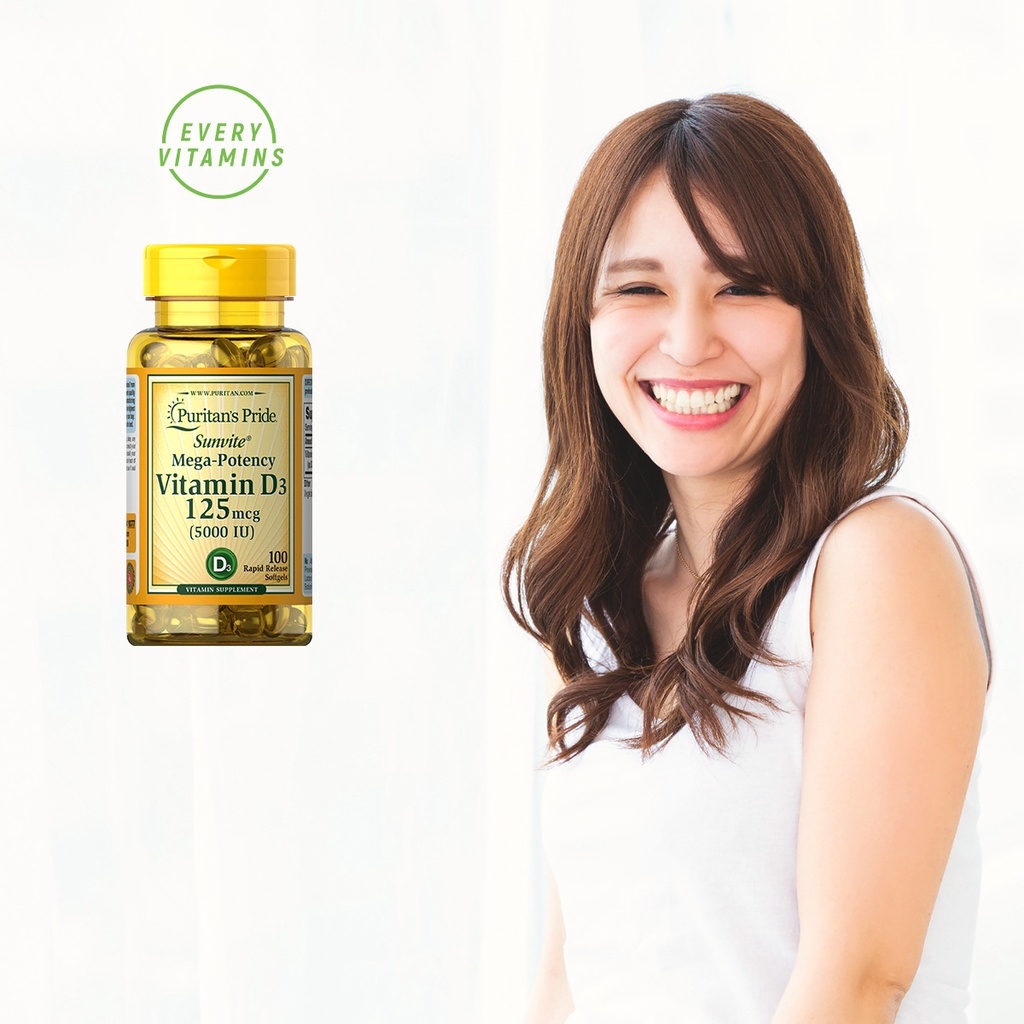 Vitamin D3 5000 IU 100 softgels Puritan's Pride Lazada PH
