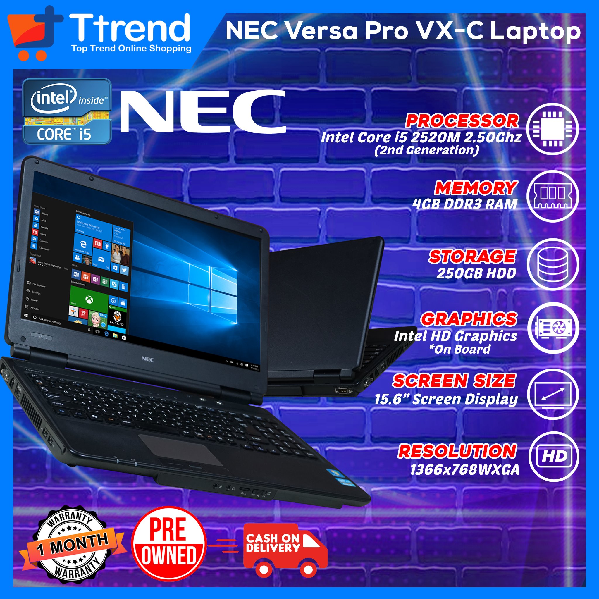 Nec Versapro VX-C Notebook Laptop | Intel Core i5 2520m 4GB RAM DDR3 250GB  HDD | Free laptop bag and Charger | We also have Monitor, Laptop, Desktop  Computer, Gaming pc, cpu