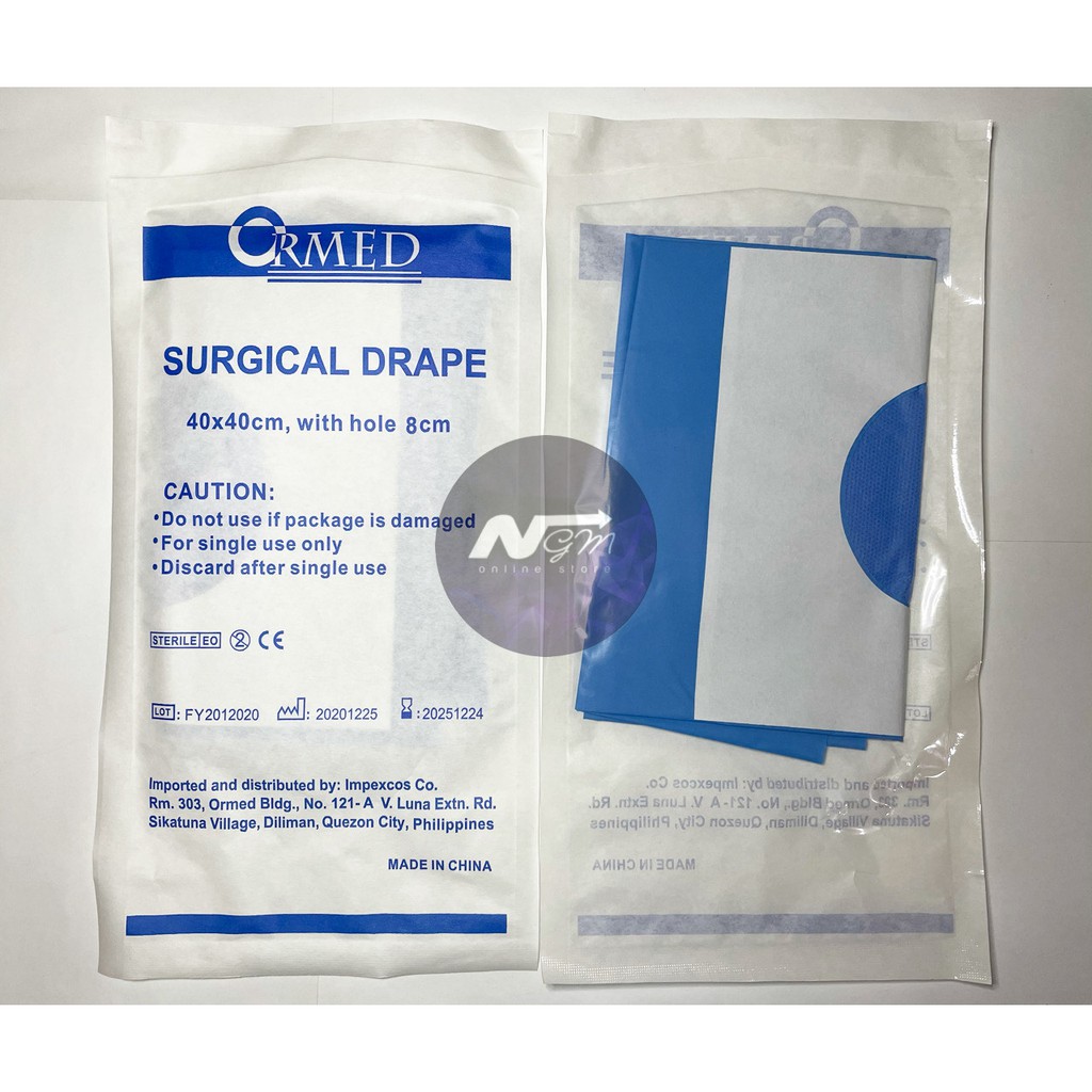 10 Pieces / Sterile Surgical Drape (Disposable eye sheet) 40x40cm with