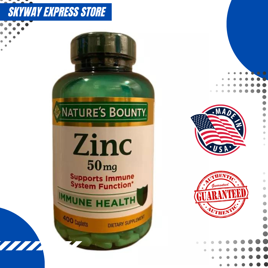 Nature's Bounty Zinc 50mg, 400 Caplets Expiration 06/2025 Lazada PH