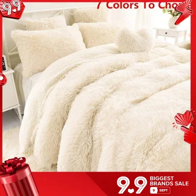 MUXI Winter Soft Shaggy Blanket Ultra Plush Quilt Warm Comfy Thicken Throw Bedding