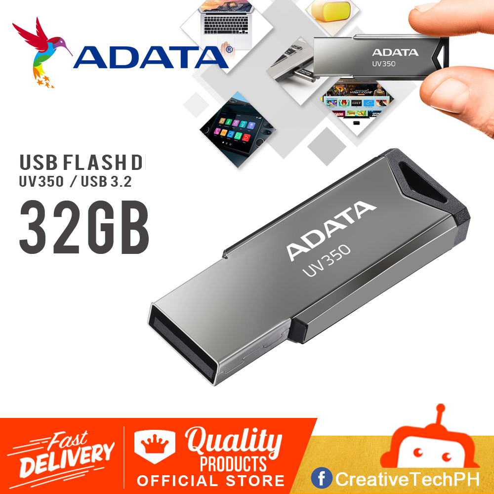 ADATA UV350 USB Flash Drive 32GB Fast Transmissions with USB 3.2 by  Creative Tech | Lazada PH