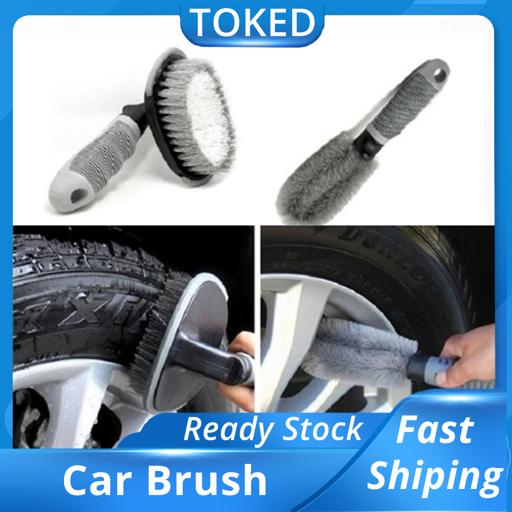 Car Wheel Brush - Auto Detailing Car Wash Brush, Ergonomic Grip