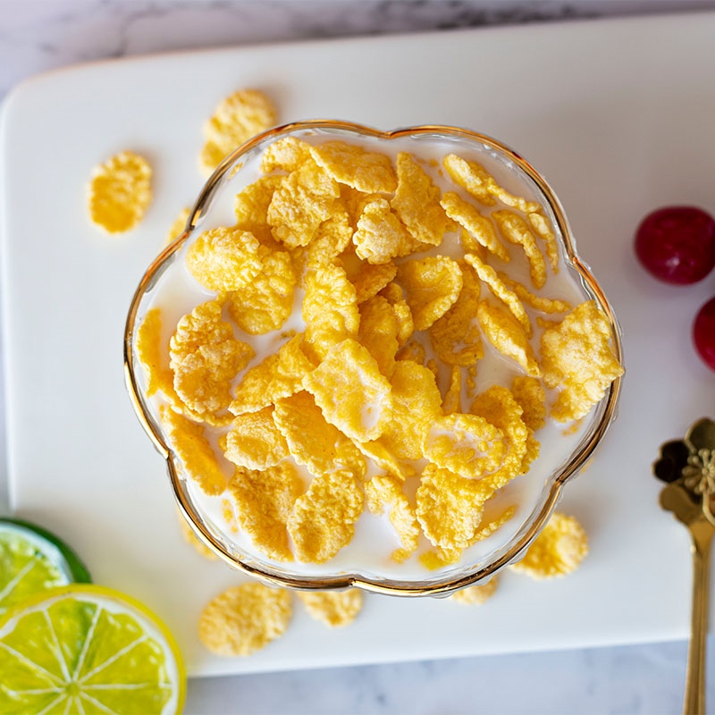 Russia imported rice power corn flakes sugarfree lowfat dry eating